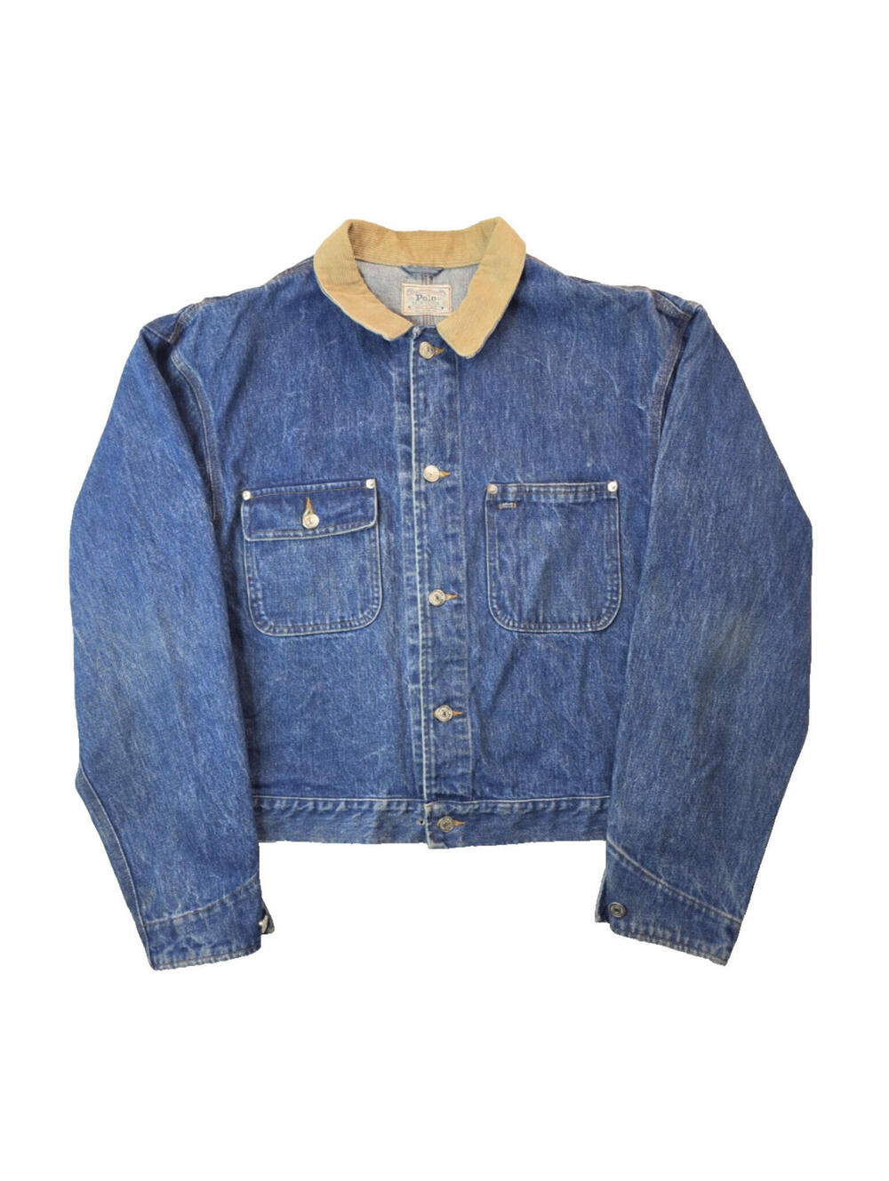 Polo Ralph Lauren Dungaree Vintage 90s Dark Blue Denim Jacket Mens Size XL